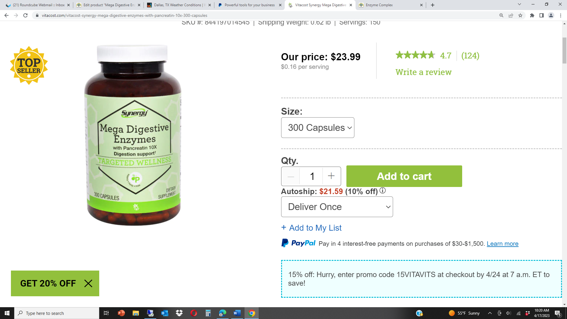 Mega Digestive Enzymes with Pancreatin 10X
